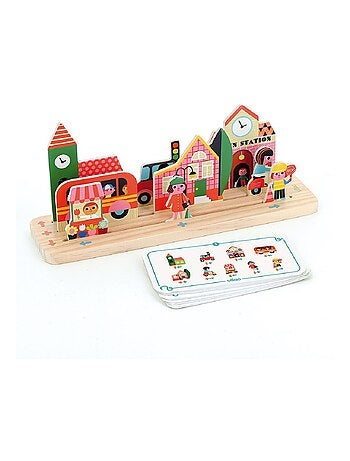 Jeu de logique en bois la ville