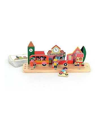 Jeu de logique en bois la ville