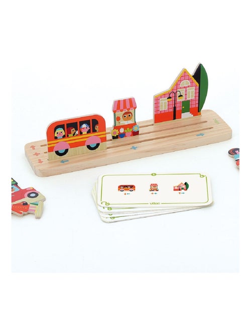 Jeu de logique en bois La ville - Kiabi