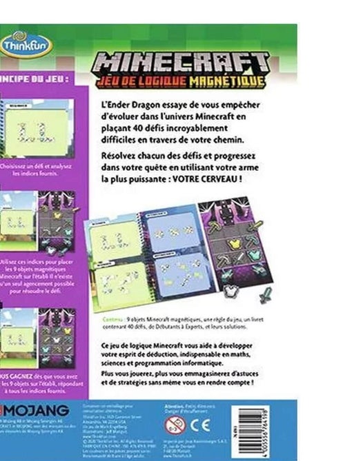 Jeu de logique magnétique : Minecraft - Kiabi