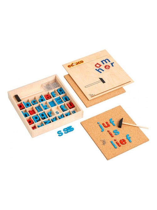 Jeu de marteau lettres - bicolore - jeu Montessori - Kiabi