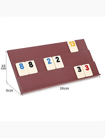 Jeu de société classique de rami avec tuiles et supports pour 2 à 4 joueurs cb games