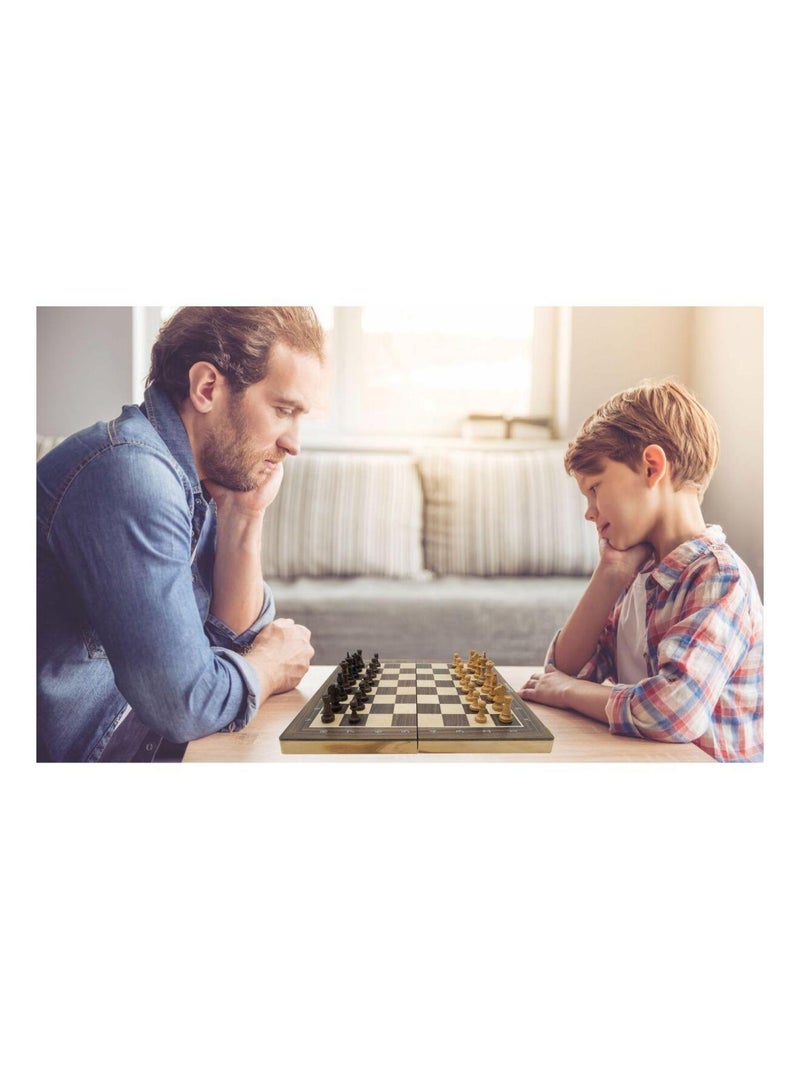 Jeu d’échecs magnétique pliable en bois N/A - Kiabi