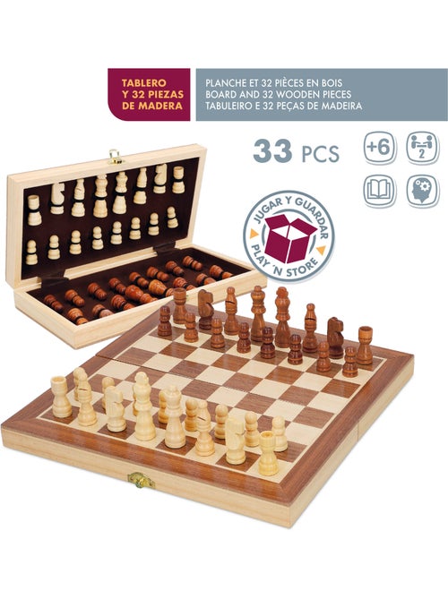 Jeu d'échecs mallette en bois cb games - Kiabi