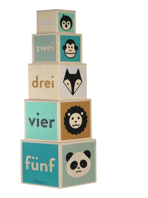 Jeu' de'eveil - Cubes gigognes avec animaux et chiffres - Kiabi