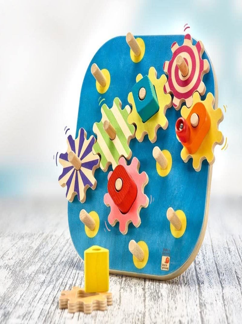 Jeu d'engrenages en bois Mecanico Bleu - Kiabi