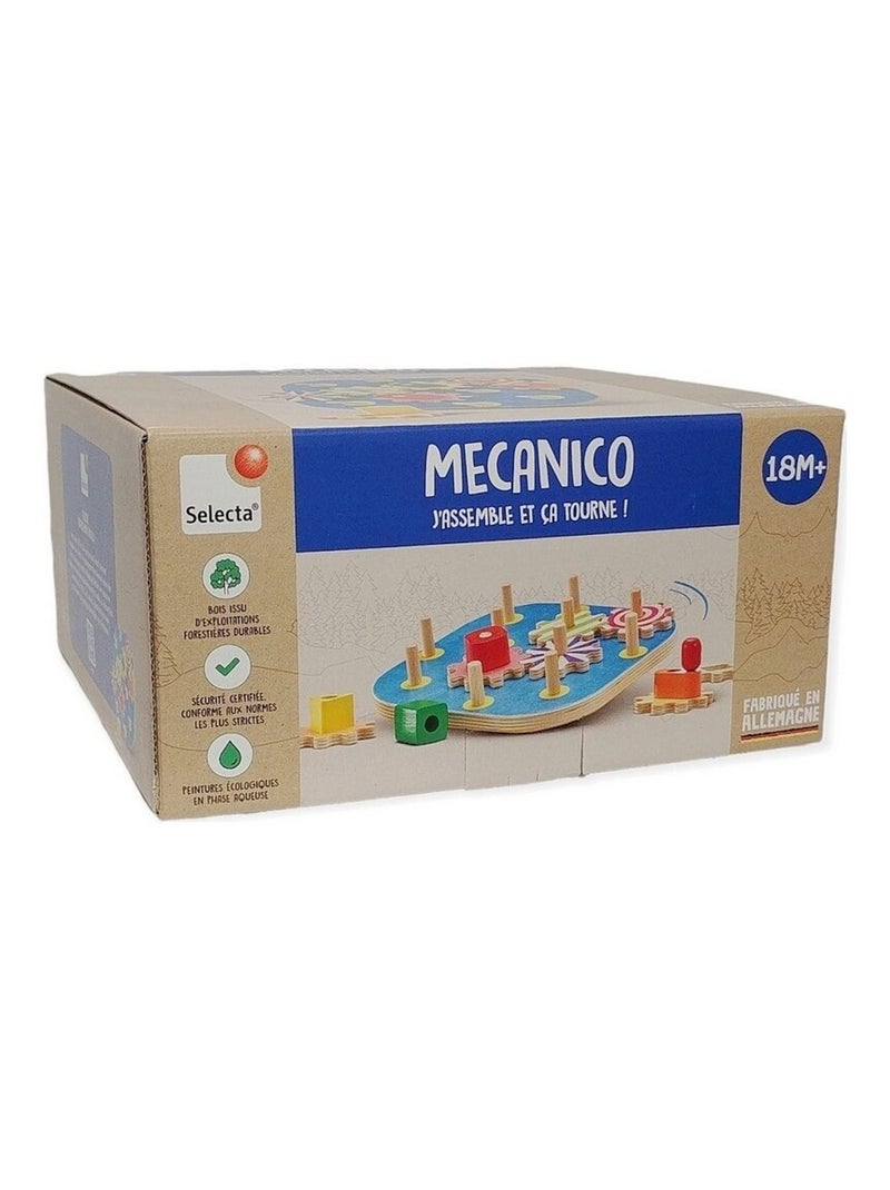 Jeu d'engrenages en bois Mecanico Bleu - Kiabi