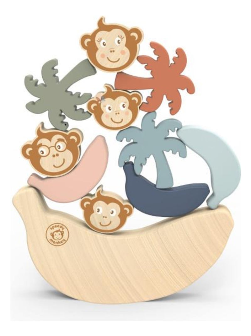 Jeu d'équilibre La Famille Singe 10 pcs en Bois FSC® N/A - Kiabi