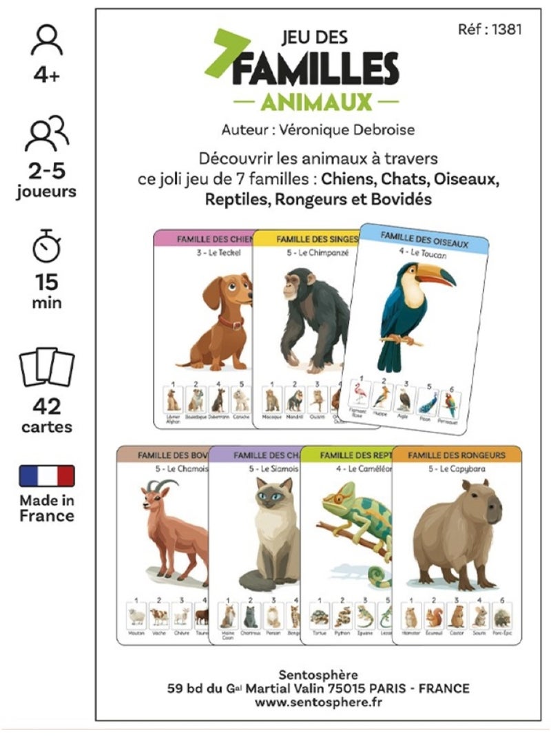 Jeu des 7 Familles Animaux N/A - Kiabi