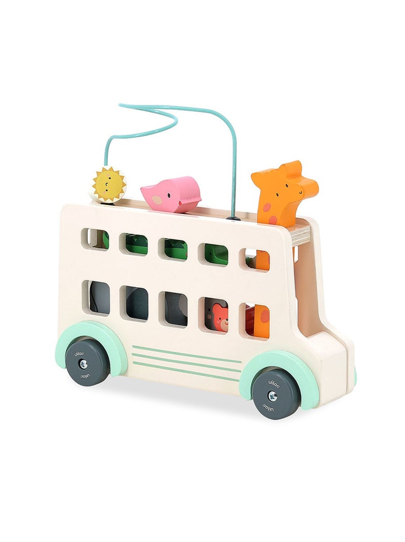 Jeu d’éveil en bois Bus’Animo Beige - Kiabi