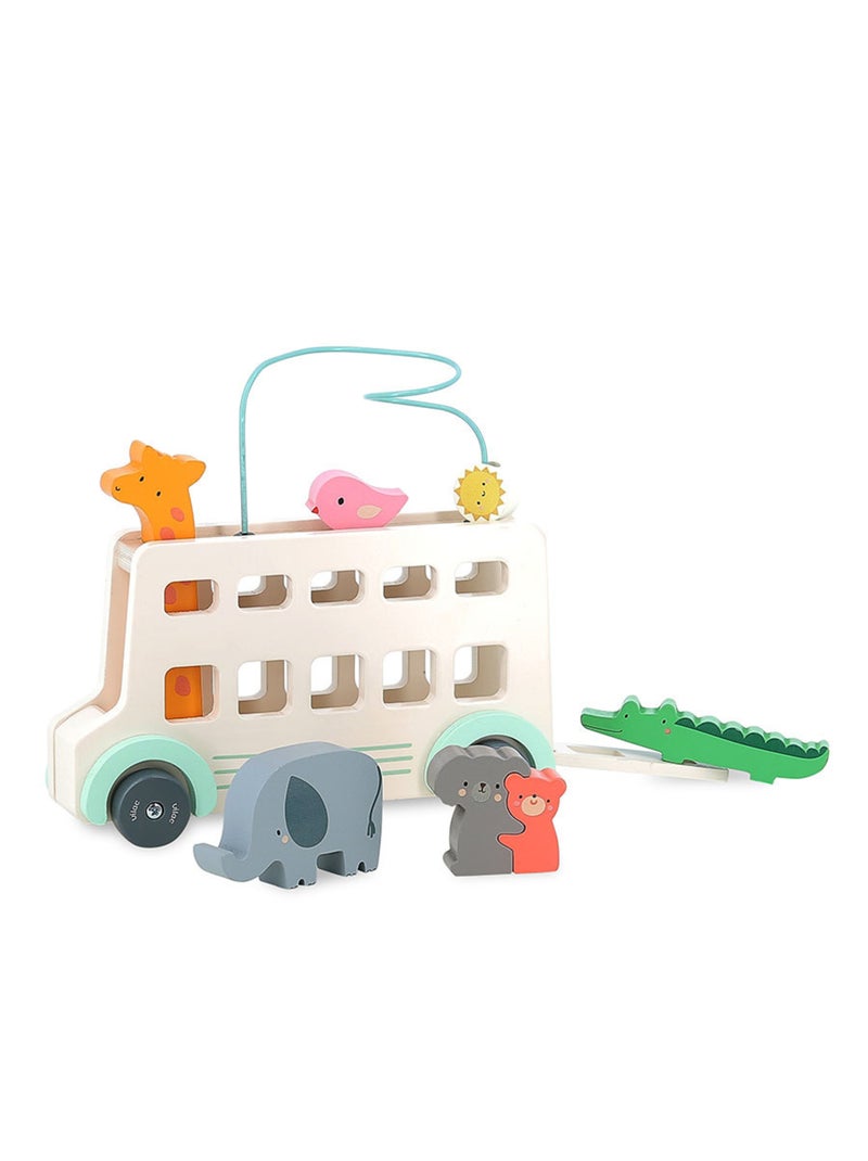 Jeu d’éveil en bois Bus’Animo Beige - Kiabi