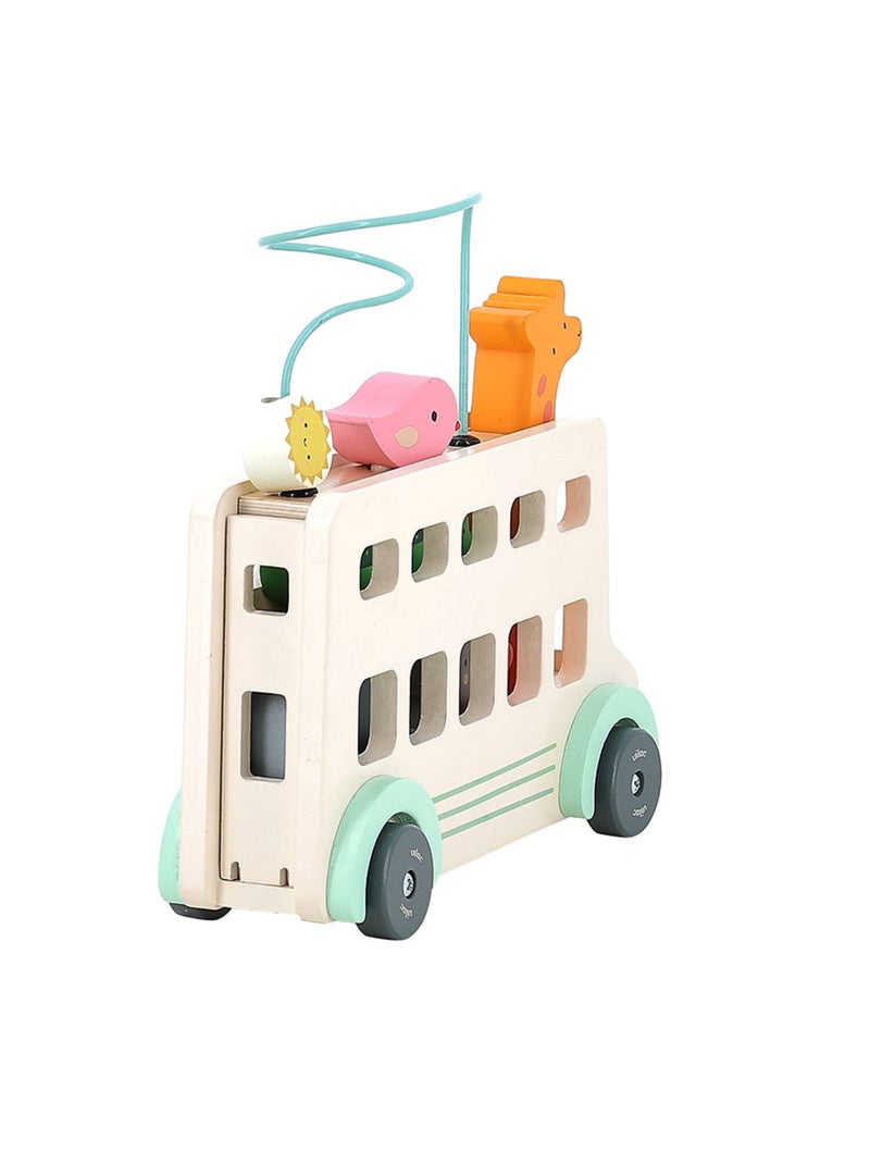 Jeu d’éveil en bois Bus’Animo Beige - Kiabi