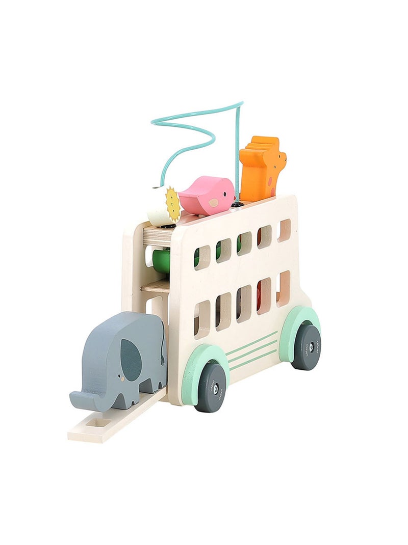 Jeu d’éveil en bois Bus’Animo Beige - Kiabi