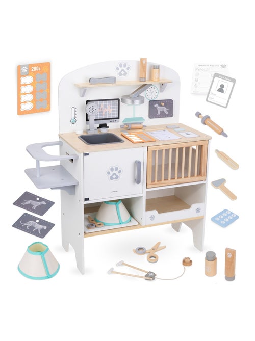Jeu d'imitation en Bois - Hôpital, Clinique Vétérinaire, Kit Médecin, Créatif - Kiabi