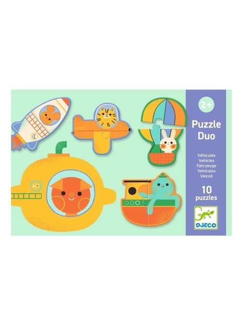 Jeu éducatif Puzzle duo véhicules - Kiabi