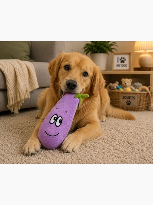 Jeu en peluche aubergine pour chien 25cm - Kiabi Jeu en peluche aubergine pour chien 25cm - Kiabi