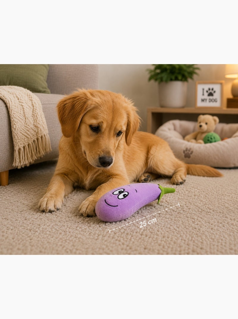 Jeu en peluche aubergine pour chien 25cm Violet - Kiabi