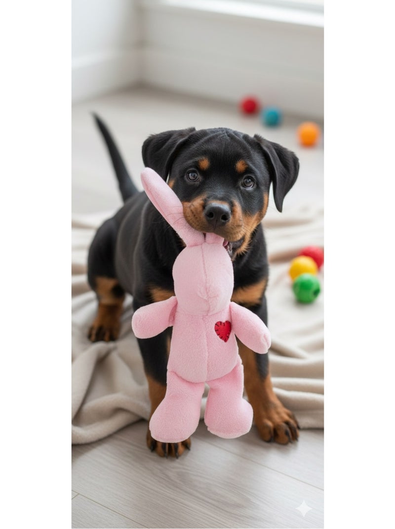 Jeu en peluche Lapin avec un coeur Rose - Kiabi
