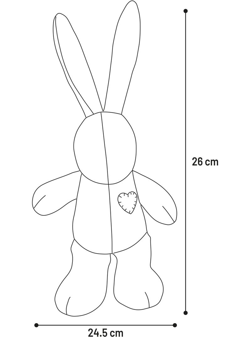 Jeu en peluche Lapin avec un coeur Rose - Kiabi