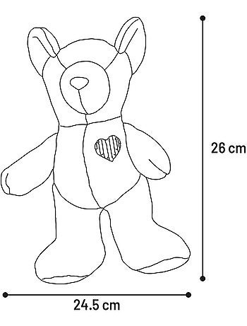 Jeu en peluche ourson avec un coeur