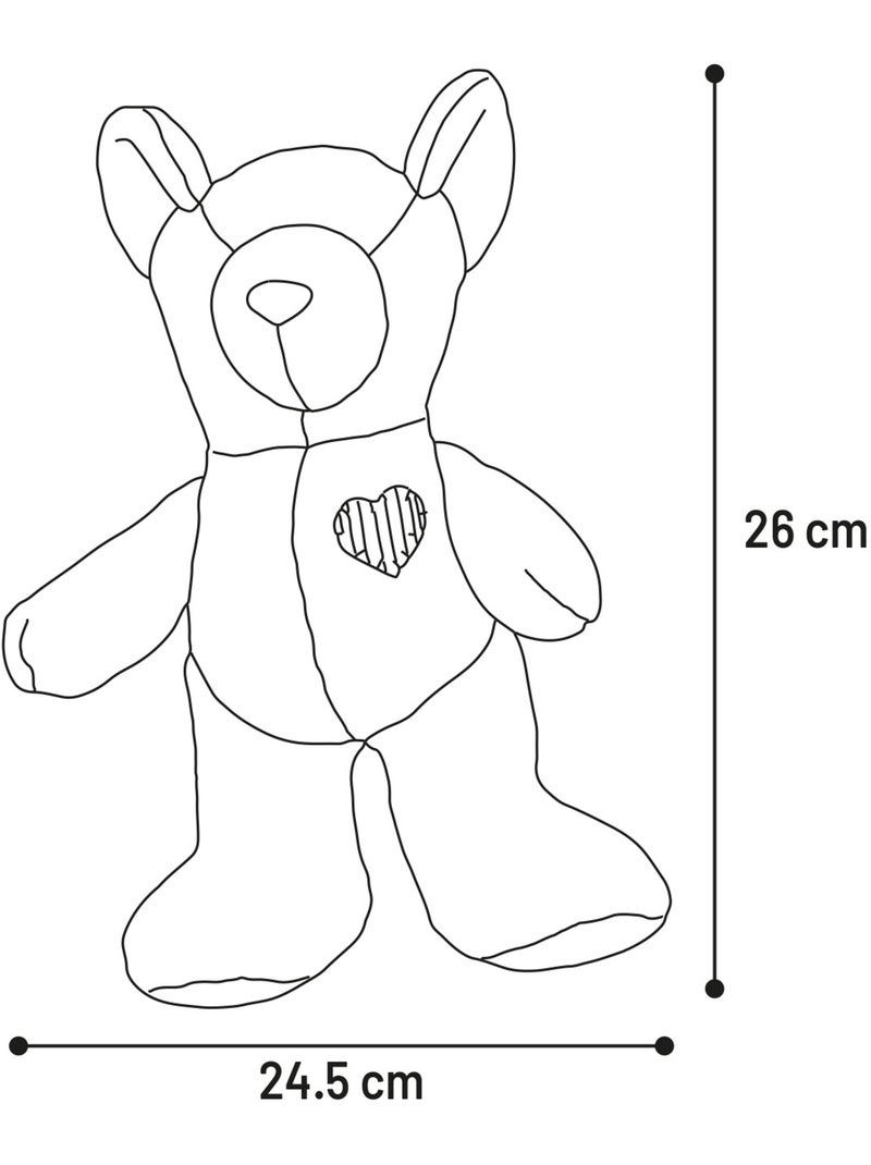 Jeu en peluche Ourson avec un coeur Beige - Kiabi