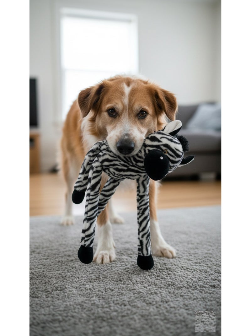 Jeu Geant sonore pour chien Zebre en peluche Noir - Kiabi