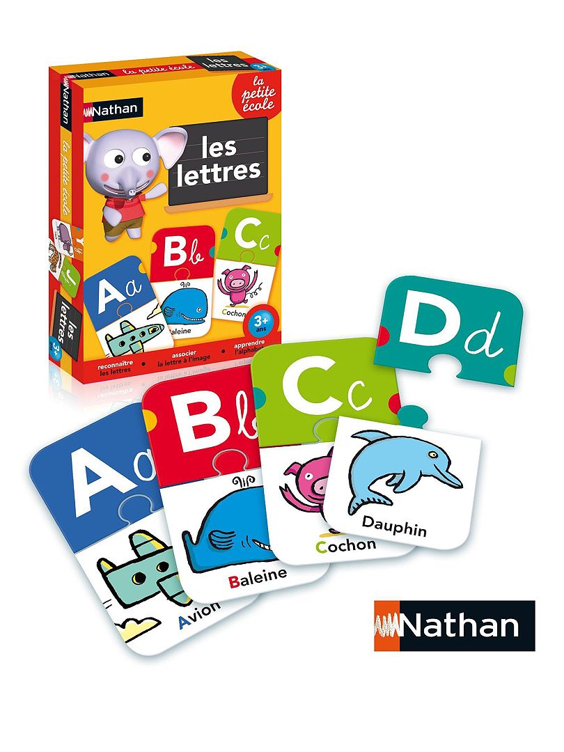 Nathan - La Petite Ecole, Les Lettres - Associer La Lettre à l'Image -  Apprendre l'Alphabet - Jeu Educatif - Coffret De 6 Jeux Progressifs - Pour