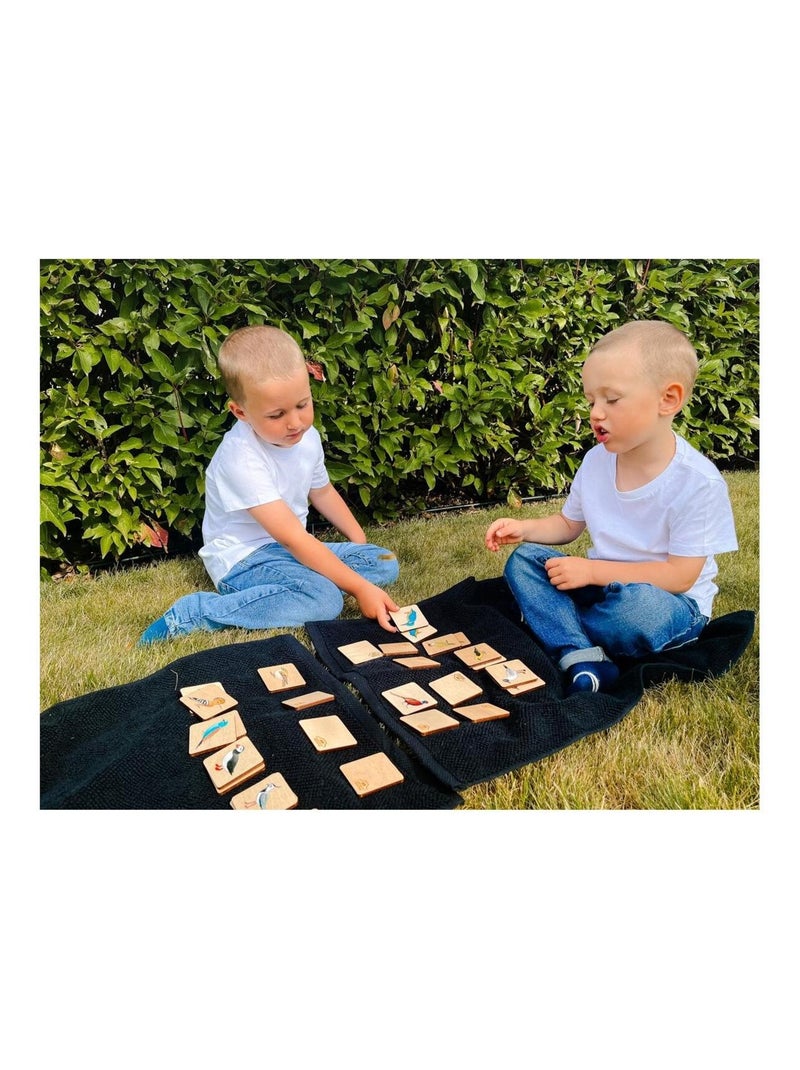 Jeu mémo en bois - Oiseaux d'Europe N/A - Kiabi