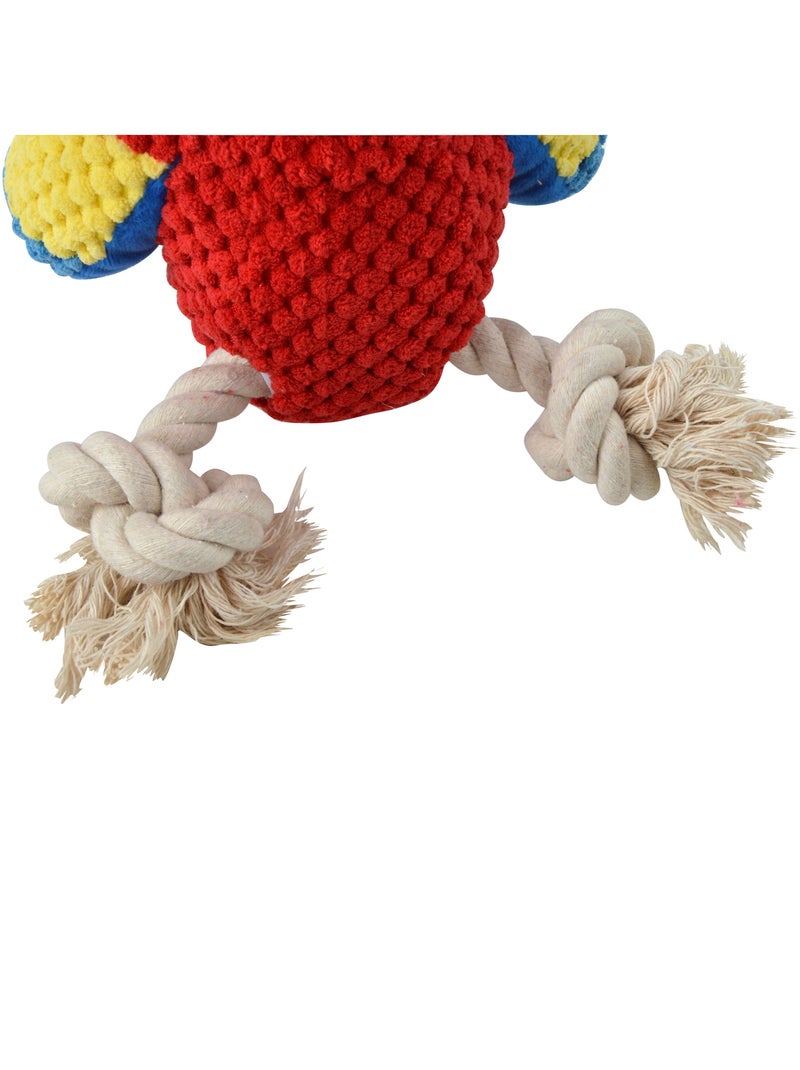 Jeu peluche Mateo le perroquet corde pour chien Rouge - Kiabi