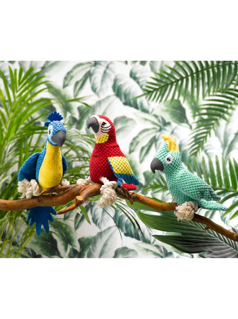 Jeu peluche Mateo le perroquet corde pour chien Rouge - Kiabi