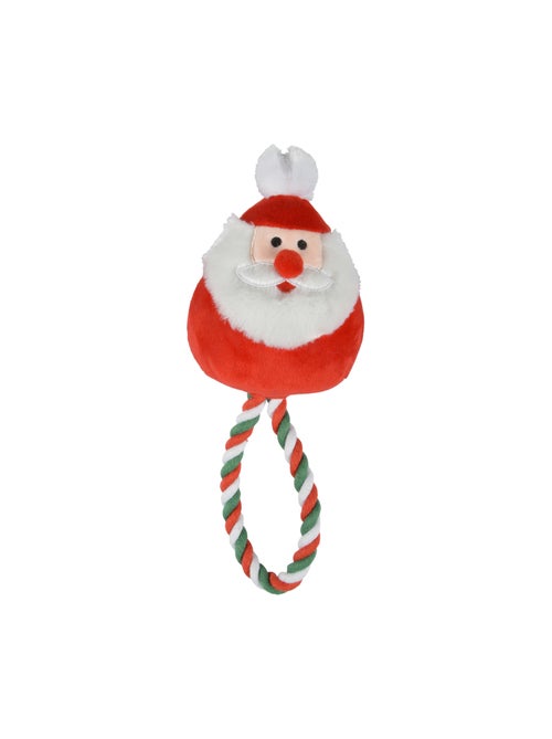 Jeu peluche Pere Noel et corde pour chien - Kiabi