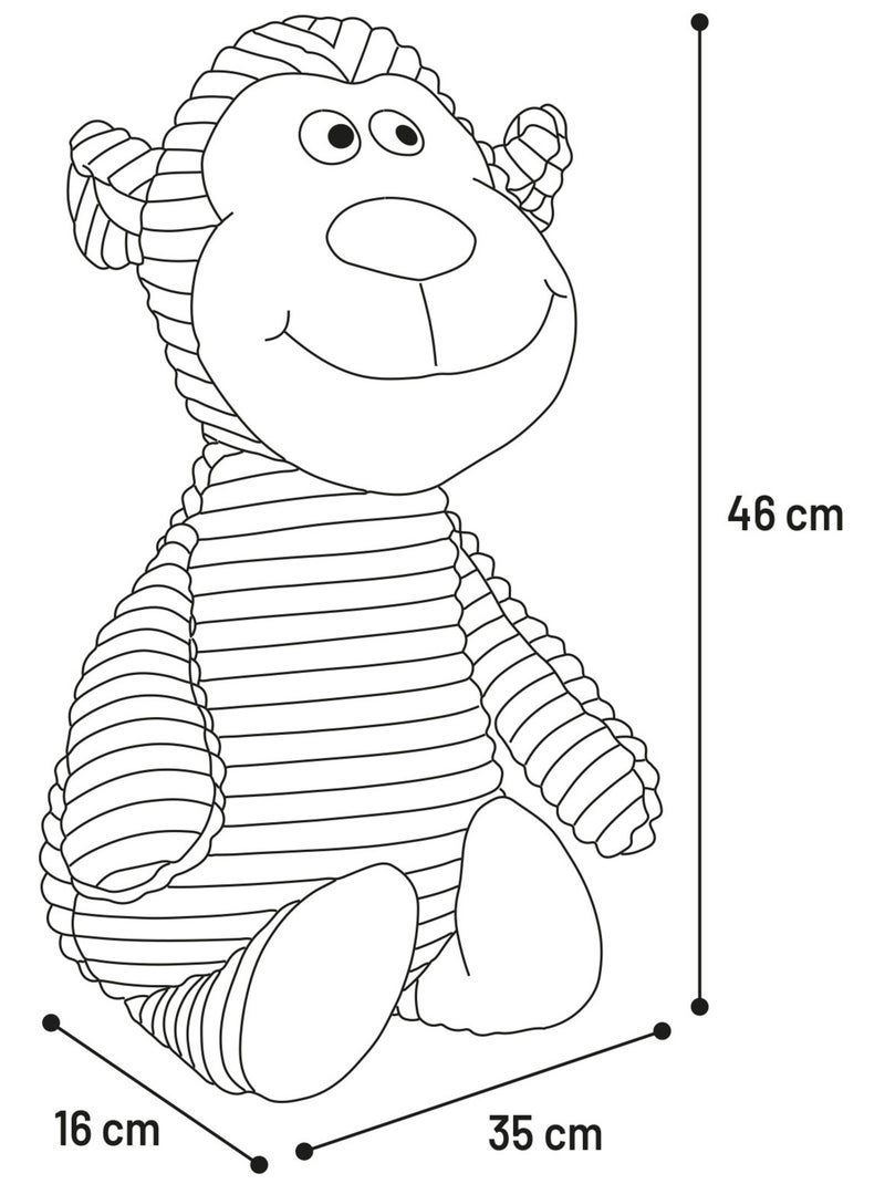 Jeu Peluche pour animaux sonore Singe Marron - Kiabi