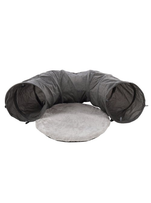 Jeu Tunnel interactif pour chat Gris foncé avec balle 95 cm - Kiabi
