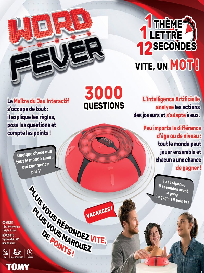 Jeu word fever - 1 sujet, 1 lettre, trouvez un mot ! Dès 7 ans N/A - Kiabi