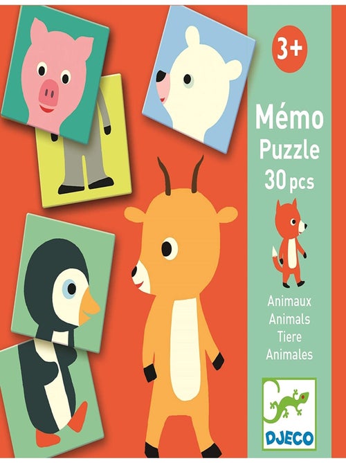 Jeux d'apprentissage Mémo Puzzle Animaux 30 pièces - Kiabi