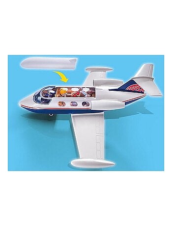 Jeux de construction - playmobil - jet prive 70533 - blanc et bleu - a partir de 4 ans - plastique