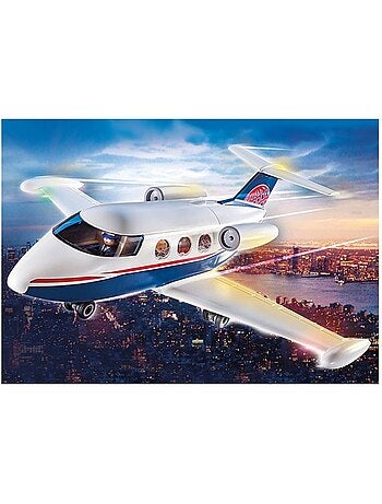 Jeux de construction - playmobil - jet prive 70533 - blanc et bleu - a partir de 4 ans - plastique
