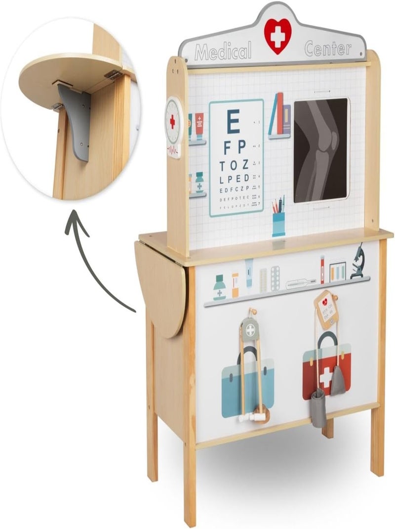 Jeux Imitation Docteur Bois +Accessoires, Cabinet médical, Malette Docteur et Accessoires N/A - Kiabi