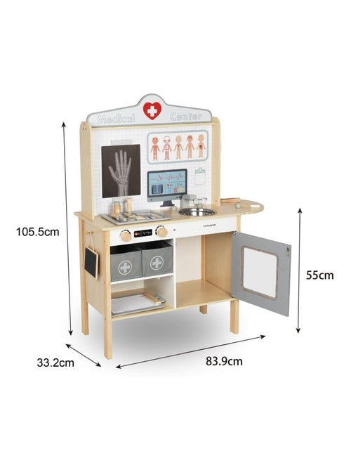 Jeux Imitation Docteur Bois +Accessoires, Cabinet médical, Malette Docteur et Accessoires - Kiabi