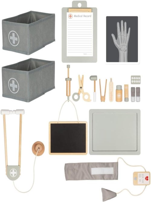 Jeux Imitation Docteur Bois +Accessoires, Cabinet médical, Malette Docteur et Accessoires - Kiabi