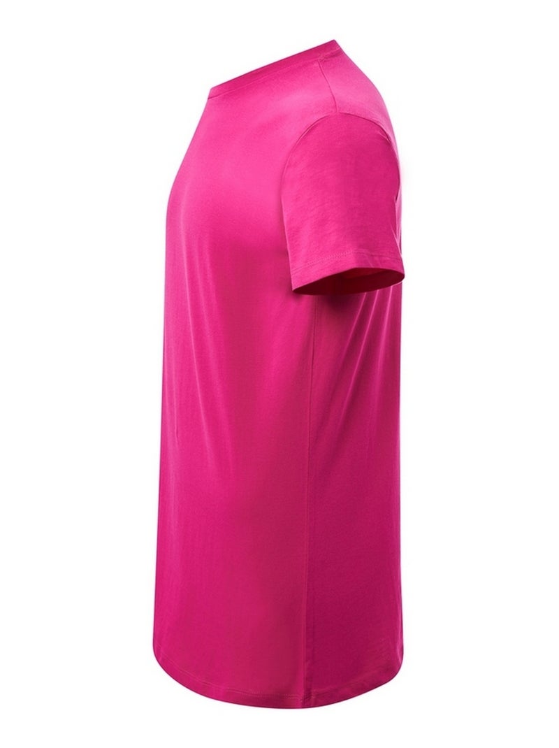 JHK - T-shirt motif/style uni Rose fushia - Kiabi