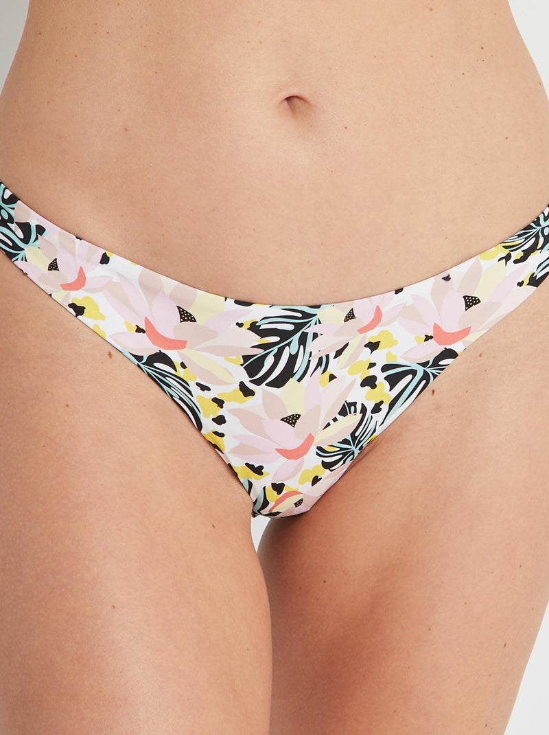 Jin maillot de bain bresilien microfibre Blanc Rose - Kiabi