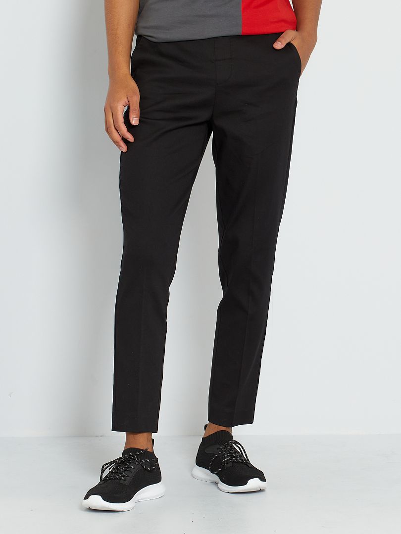 Jogg pant façon chino noir Kiabi