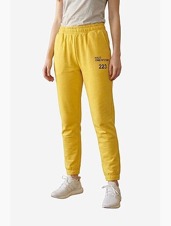 Joggers en coton lycra imprimé à taille mi-haute my fashion