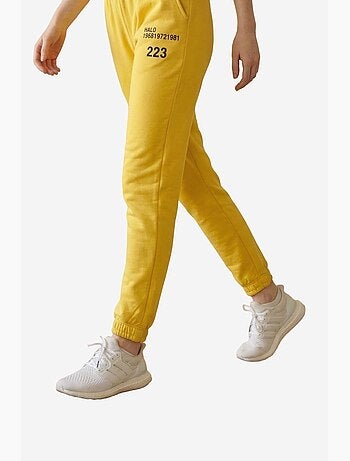 Joggers en coton lycra imprimé à taille mi-haute my fashion