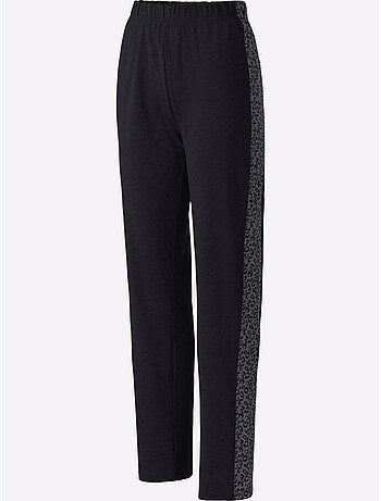 Jogging avec ceinture élastique et empiècement léopard - Taille standard - Moda Vilona