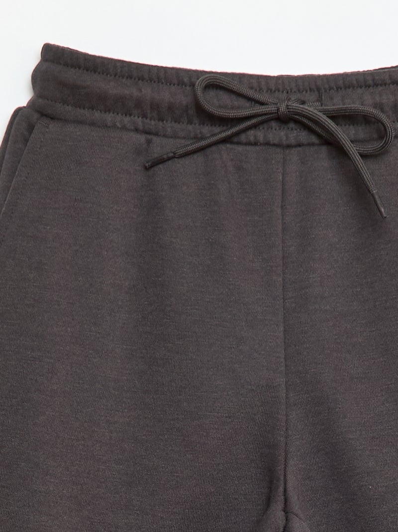 Jogging bi-matière Noir - Kiabi