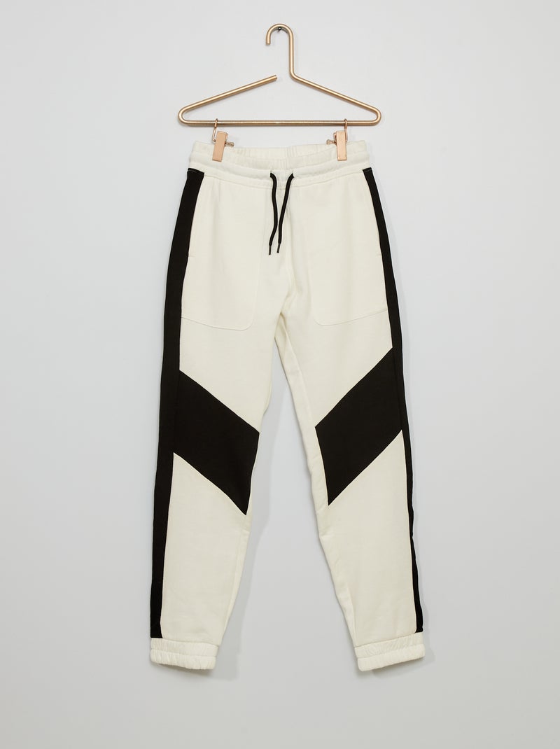 Jogging bicolor blanc - Kiabi