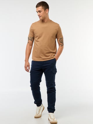 Jogging cargo uni en coton