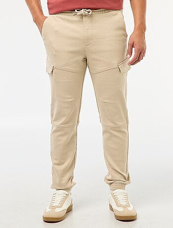 Jogging cargo uni en coton